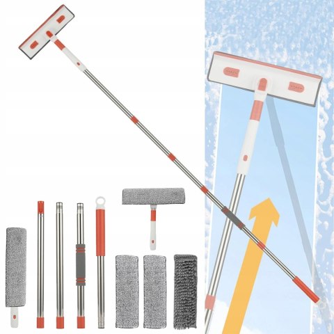 Teleskopowa Myjka Do Okien 2W1 - 208Cm Mop Z Mikrofibrą I Ściągaczką
