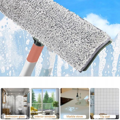 Teleskopowa Myjka Do Okien 2W1 - 208Cm Mop Z Mikrofibrą I Ściągaczką