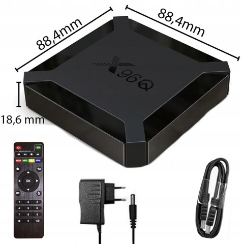 Czterordzeniowy Smart Tv Box X96q 16Gb 2Gb Ddr3 Android 10 4K Hdmi Usb Wifi