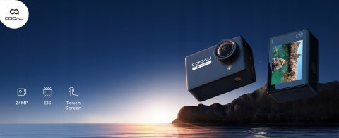 Kamera Akcji Cooau 4K 24Mp Z Wifi, Wodoodporna Do 40M, Eis, 2 Baterie