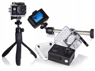 Kamera Sportowa 1080P Full Hd 30Fps Wodoodporna + Statyw Selfie Z Bluetooth