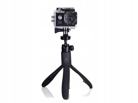 Kamera Sportowa 1080P Full Hd 30Fps Wodoodporna + Statyw Selfie Z Bluetooth