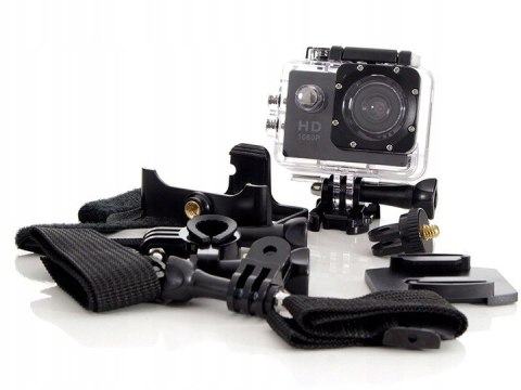 Kamera Sportowa 1080P Full Hd 30Fps Wodoodporna + Statyw Selfie Z Bluetooth