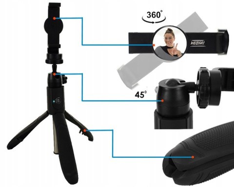 Kamera Sportowa 1080P Full Hd 30Fps Wodoodporna + Statyw Selfie Z Bluetooth