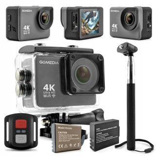 Kamera Sportowa Gomedia V-30 4K 30Fps Wifi, Akcesoria I Monopod