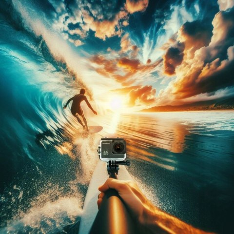 Kamera Sportowa Gomedia V-30 4K 30Fps Wifi, Akcesoria I Monopod
