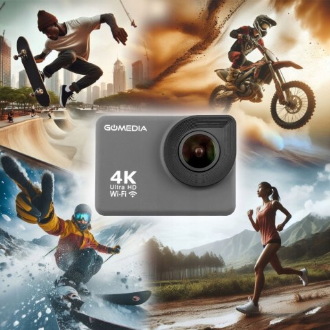 Kamera Sportowa Gomedia V-30 4K 30Fps Wifi, Akcesoria I Monopod