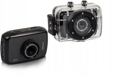 Kamera Sportowa Maginon Fullhd Lcd Rejestrator Jazdy Wodoodporna Czarna