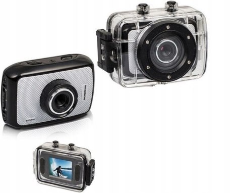 Kamera Sportowa Maginon Fullhd Lcd Rejestrator Jazdy Wodoodporna Czarna