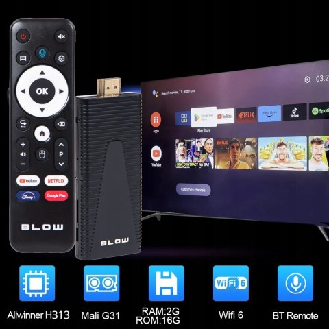 Odtwarzacz Multimedialny Android Tv Stick 4K Z Bluetooth I Wi-Fi