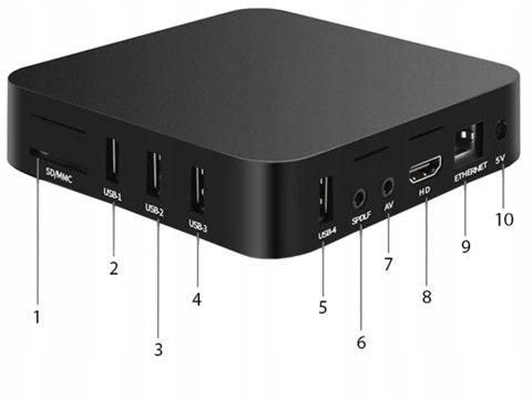 Smart Tv Android Odtwarzacz Multimedialny 4K 8Gb Hdmi Usb Wi-Fi Kodi Box