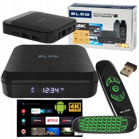 Smart Tv Box Android 12 4K, Bluetooth, Wi-Fi, Hdmi, Pilot Air Mouse