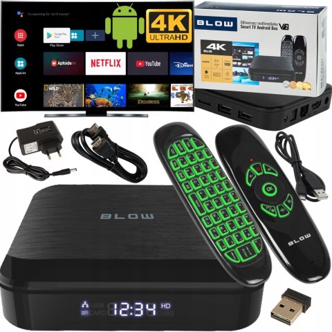 Smart Tv Box Android 12 4K, Bluetooth, Wi-Fi, Hdmi, Pilot Air Mouse