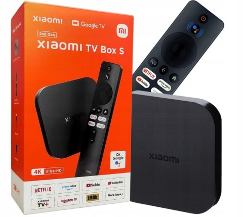 Odtwarzacz Xiaomi TV Box S 2nd Gen do telewizora z systemem Google TV, 4K