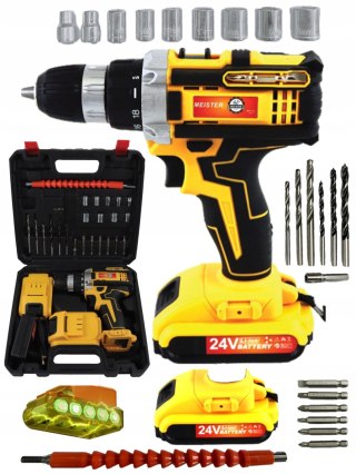 Akumulatorowa Wiertarko-Wkrętarka 24V Meister Ms-710 Led + 2Xaku, Walizka