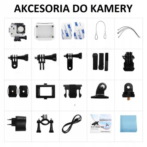 Kamera Sportowa H9r 4K Ultra Hd 170° Motocyklowa Z Pilotem I Akcesoriami