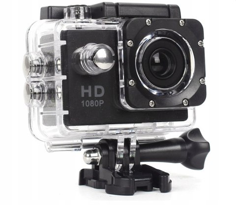 Kamerka Sportowa Full Hd 1080P 16Mp Wodoodporna 30M, Lcd 2 Etui I Uchwyty