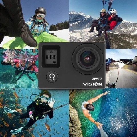 Kruger&Matz Vision L400 Kamera Sportowa 4K 170° Kąt, Slow Motion Pilot H265