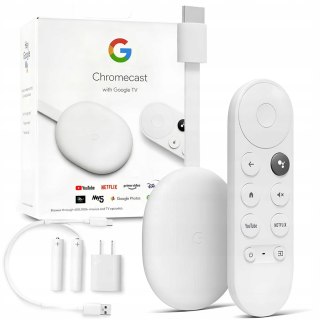 Odtwarzacz Google Chromecast 4.0 Z Google Tv, 4Gb, 1080P, Hdr, Wi-Fi