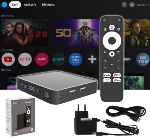Smart Tv Box Dcolor Gd2 2024 2/32Gb Google Tv 4K Hdr Asystent Google
