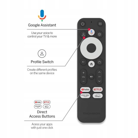 Thomson Streaming Stick 4K Uhd Z Google Tv, Dolby Atmos, Bluetooth