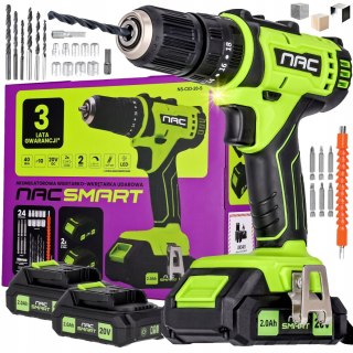 Udarowa Wiertarko-Wkrętarka Nac Smart 20V 2Xaku 40Nm Z Walizką Bity Wiertła