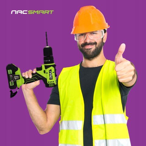 Udarowa Wiertarko-Wkrętarka Nac Smart 20V 2Xaku 40Nm Z Walizką Bity Wiertła