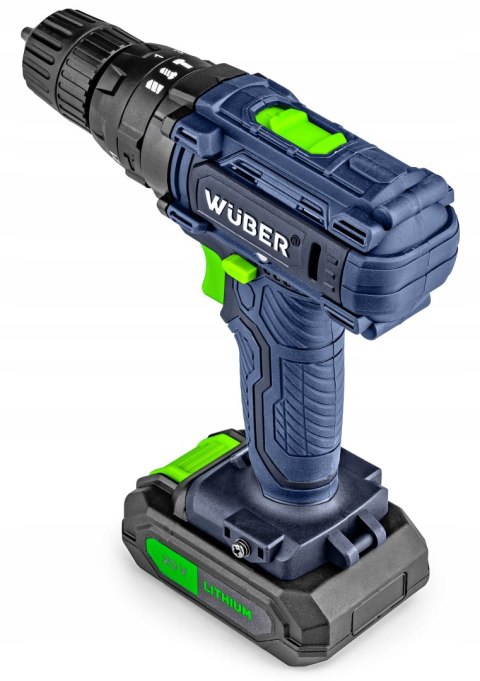 Udarowa Wiertarko-Wkrętarka Wuber 20V 2X Akumulator 2000Mah Led + Walizka