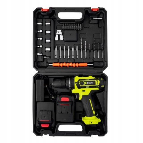 Udarowa Wiertarko-Wkrętarka Xtool 800W 2X Aku 21V Led, Bity, 25 Regulacji