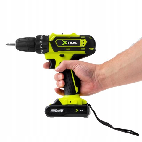 Udarowa Wiertarko-Wkrętarka Xtool 800W 2X Aku 21V Led, Bity, 25 Regulacji