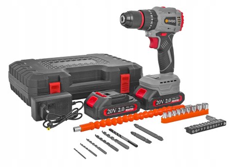 Wiertarko-Wkrętarka Udarowa Bezszczotkowa 2X20v Majster Mp0430 2 Biegi, Led