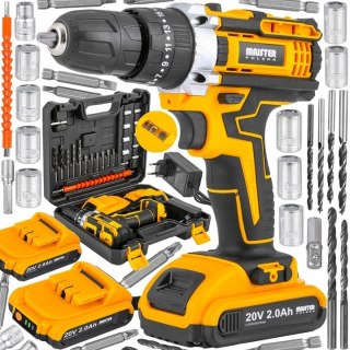 Wiertarko-Wkrętarka Udarowa Majster 20V 2Xaku Z Nasadkami Led I Walizką