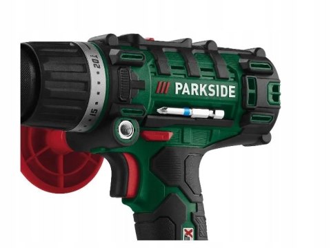 Wiertarko-Wkrętarka Udarowa Parkside 20-Li C3 20V 2-Bieg Led Bity, Bez Aku