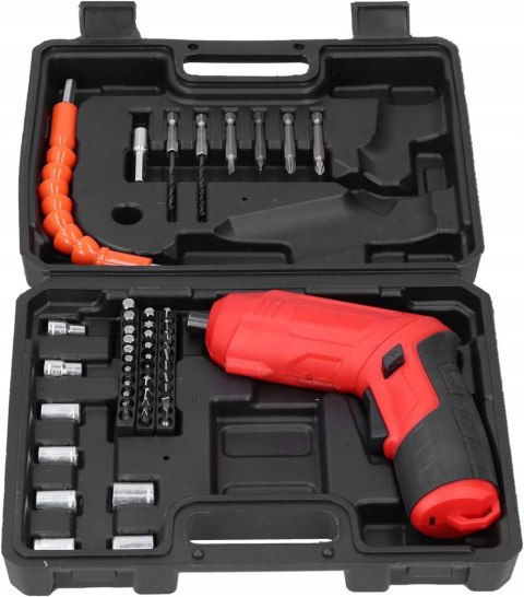Akumulatorowa Mini Wkrętarka 4V 1800Mah Led, Zestaw 30 Bitów, Usb Ładowanie