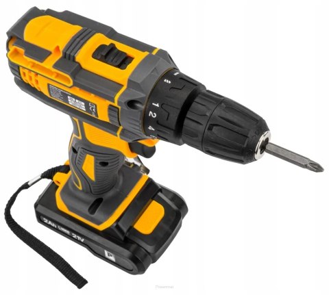 Akumulatorowa Wkrętarka 21V Powermat 2Xaku Led 18-P Regulacja Bitów Walizka