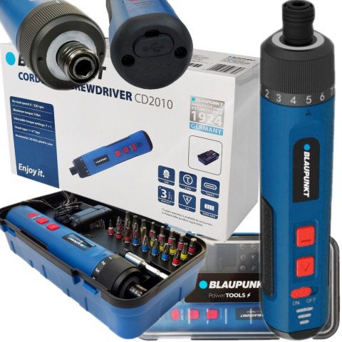 Akumulatorowy Wkrętak 4V Blaupunkt 26 Bitów Led Usb-C 5 Nm 320 Obr/Min