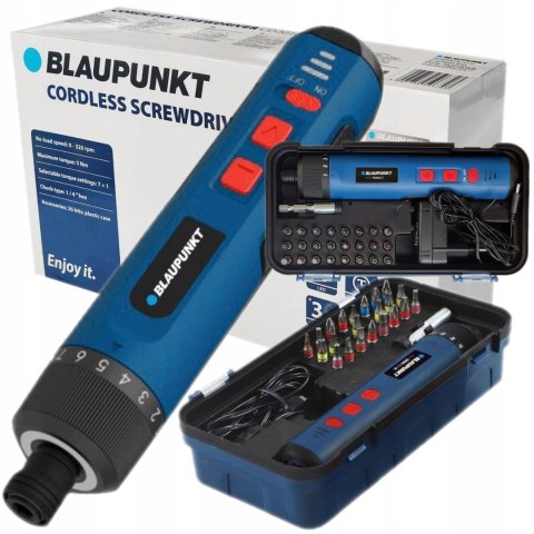 Akumulatorowy Wkrętak 4V Blaupunkt 26 Bitów Led Usb-C 5 Nm 320 Obr/Min