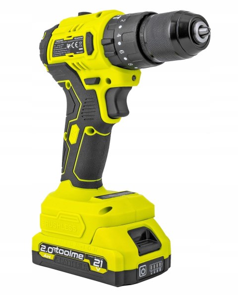 Bezszczotkowa Wiertrarka Udarowa 2X21v Toolme Tm030 - 2 Akumulatory W/Led