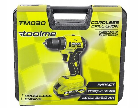 Bezszczotkowa Wiertrarka Udarowa 2X21v Toolme Tm030 - 2 Akumulatory W/Led