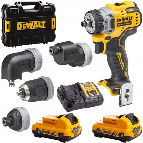 Bezszczotkowa Wkrętarka 12V Dewalt Dcd703l2t 57,5Nm 2 Biegi 4-Głowice 2X3ah