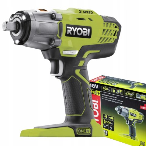 Mocny Klucz Udarowy Ryobi R18iw3 18V 400Nm Led Bez Akumulatora I Ładowarki