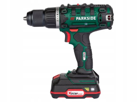 Parkside Wkrętarka 20V2ah Z Akumulatorem Ładowarką Dwubiegowa Led I Walizką