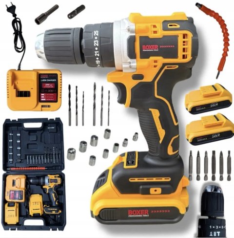 Udarowa Wiertarko-Wkrętarka Bx3310 Boxer Mocna 48V 2X Aku Led 2 Tryby Pracy