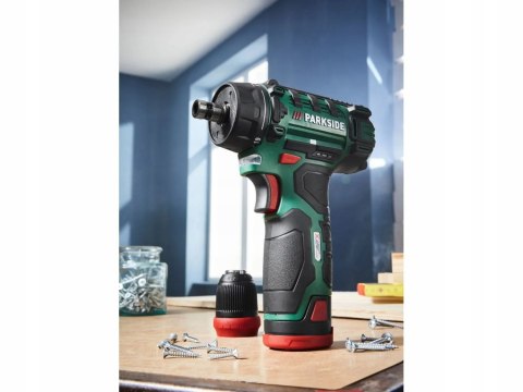 Wiertarko-Wkrętarka 12V 2Ah Parkside Pbsa 12 Z Ładowarką I Walizką 2-Bieg