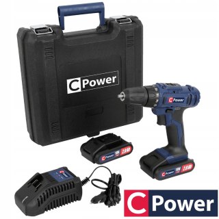 Wiertarko-Wkrętarka C-Power 18V 42Nm 2Xaku.2Ah Led Zestaw Ładowarka Walizka