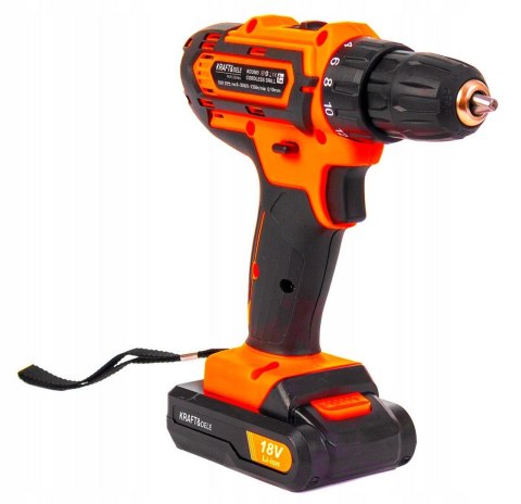Wiertarko-Wkrętarka Kraft&Dele 18V Li-Ion Z Akumulatorem, Led, 2 Biegi