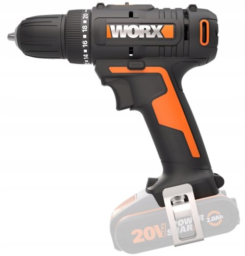 Wiertarko-Wkrętarka Worx Wx100.9 20V 30Nm Led Bez Akum. - Nowa