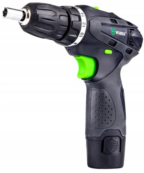 Wiertarko-Wkrętarka Wuber 18V 2Xaku: Nasadki, Wiertła, Bity, Led, Walizka