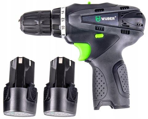 Wiertarko-Wkrętarka Wuber 18V 2Xaku: Nasadki, Wiertła, Bity, Led, Walizka
