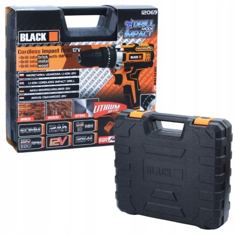 Wkrętarka Udarowa 12V 2X2000mah Li-Ion 25-St Sprzęgło Z Walizką - Black
